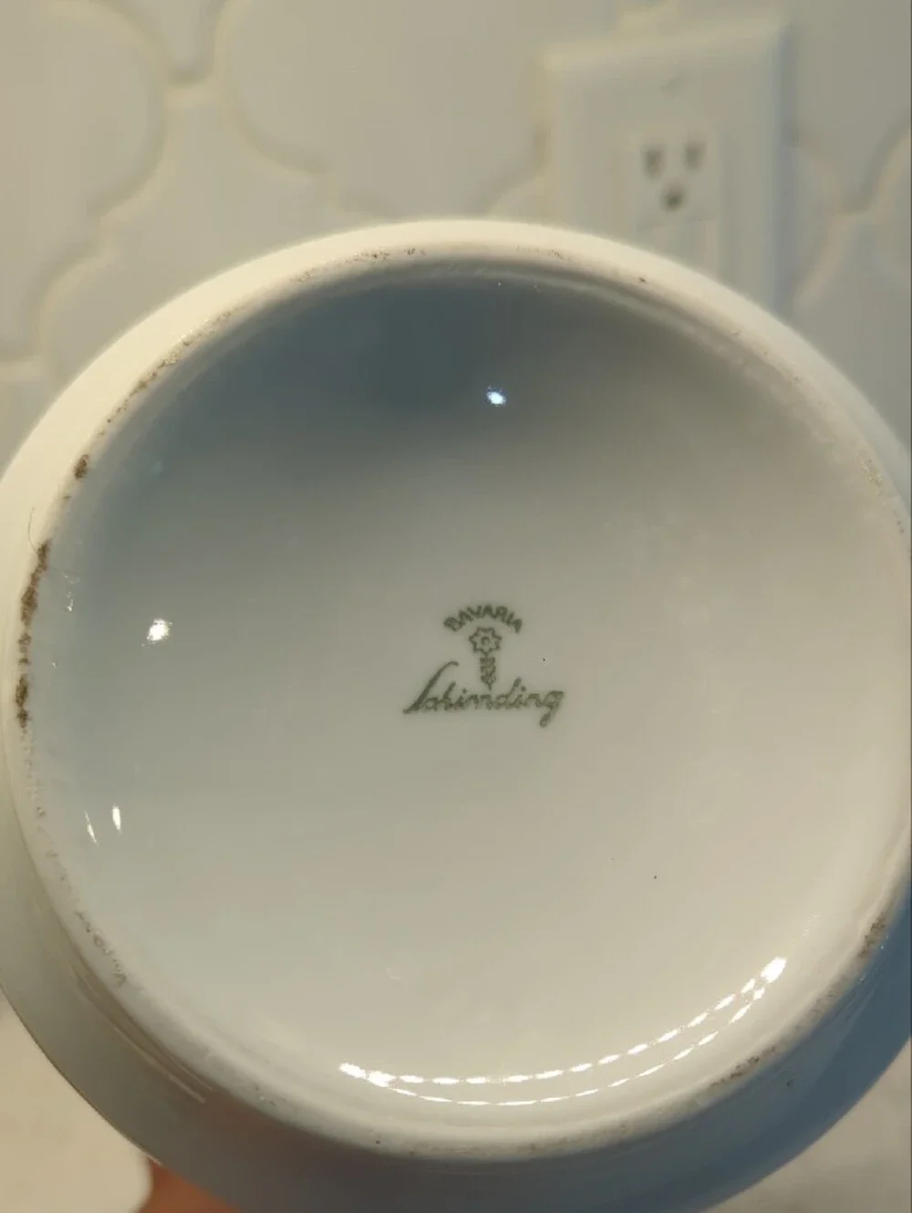 Vintage White Floral Porcelain Coffee Set with Blue Accents